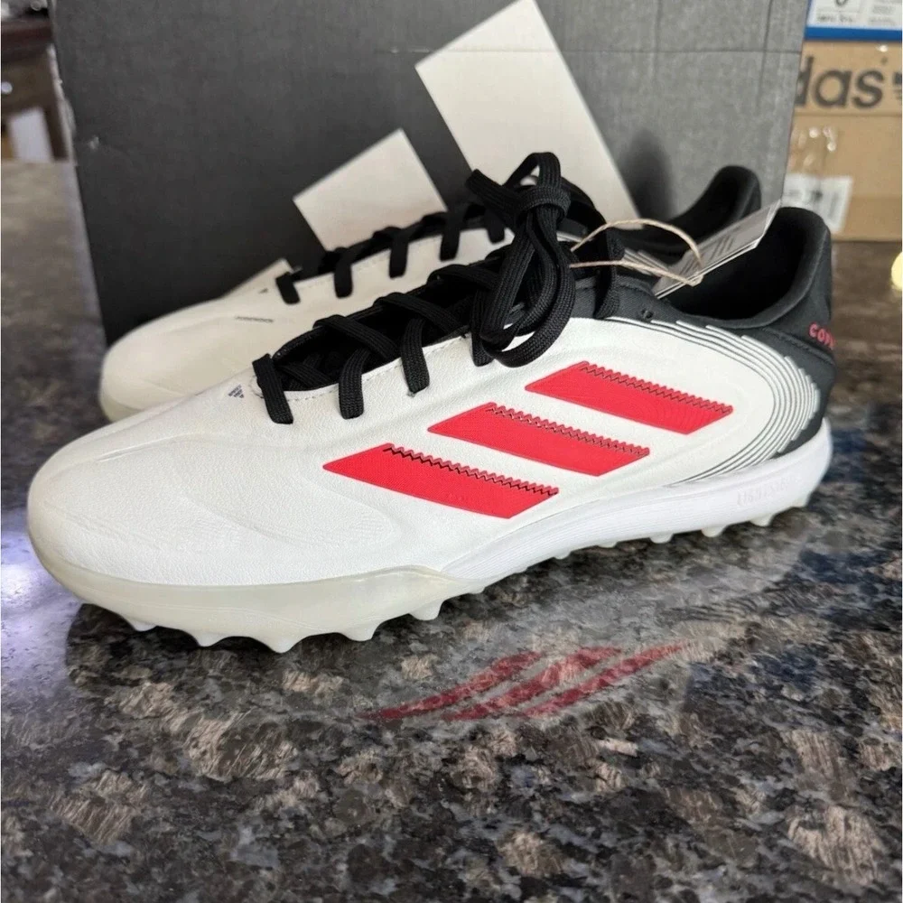 Adidas Copa Pure III Pro TF Soccer Cleats White Red Black IE1167 Mens 7.5